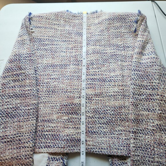 Sandro Paris Tweed Patches Tricolor Cardigan Blazer Jacket | Patriotic colorway - Picture 5 of 6